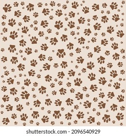 Muddy brown paws pattern background