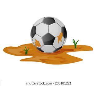 Muddy Soccer Ball Vector