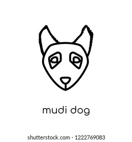 Mudi dog icon. Trendy modern flat linear vector Mudi dog icon on white background from thin line dogs collection, editable outline stroke vector illustration