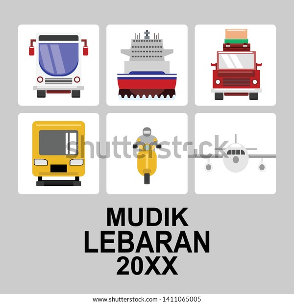 Mudik Lebaran, is an\
Indonesian term for the activity where migrants workers return to\
their hometown in Lebaran (Eid al-Fitr). Suitable for greeting\
card, poster and banner