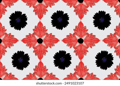 Mudmee pattern is made by tying threads together and then dyeing them. creating colorful and detailed patterns according to Thailand style