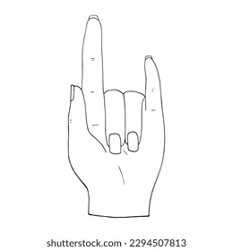 Mudra finding love. Hand drawn illustration, isolated on white background