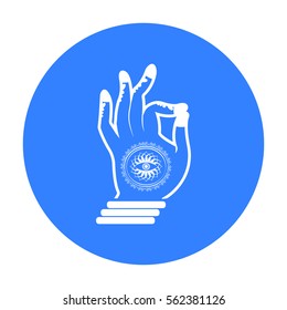 Mudra icon in black style isolated on white background. India symbol stock vector illustration.