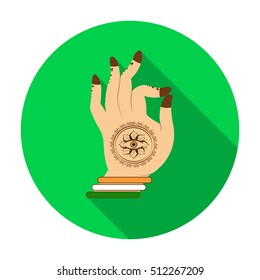 Mudra icon in flat style isolated on white background. India symbol stock vector illustration.