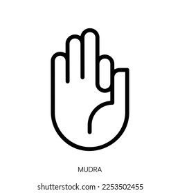 mudra icon. Line Art Style Design Isolated On White Background