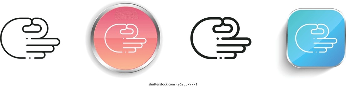 mudra icon. Thin Linear, Regular and Button Style Design Isolated On White Background