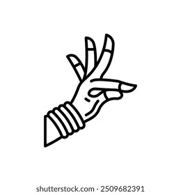 Ícone Mudra Outline, ilustração de vetor