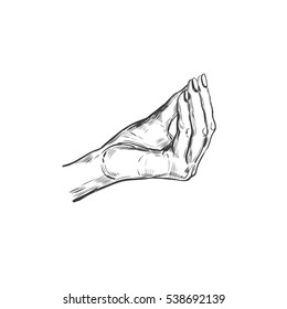 Mudra. Vector hand drawn iilustration. Yoga. Spirituality