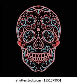 muerte line art tattoo vector 