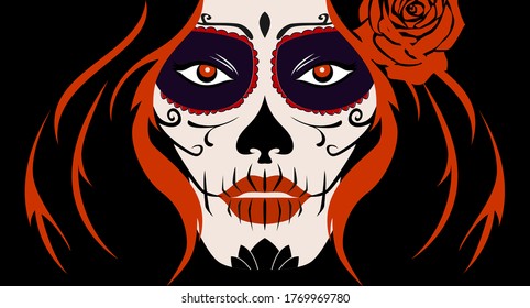 Muerte mexican girl illustration design vector