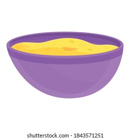 Muesli bowl icon. Cartoon of muesli bowl vector icon for web design isolated on white background
