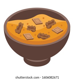 Muesli bowl icon. Isometric of muesli bowl vector icon for web design isolated on white background