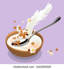 
Muesli con leche.