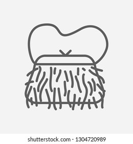 Muff bag icon line symbol. Isolated vector illustration of  icon sign concept for your web site mobile app logo UI design.
