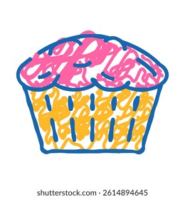 muffin bakery dessert doodle icon sketch vector. muffin bakery dessert sign. isolated symbol illustration