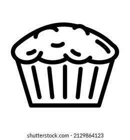 muffin bakery dessert line icon vector. muffin bakery dessert sign. isolated contour symbol black illustration
