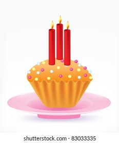Muffin birthday cake