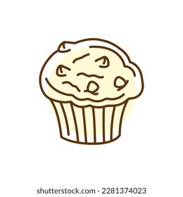 Muffin black line icon. Bakery. Pictogram for web page