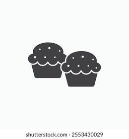 Muffin black solid vecor icon