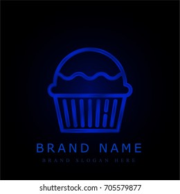 Muffin blue chromium metallic logo