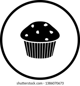 muffin with blueberry chunks symbol