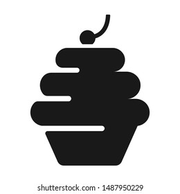 Muffin cake flat vector icon