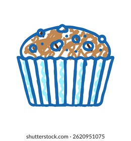 muffin cake food dessert doodle icon sketch vector. muffin cake food dessert sign. isolated symbol illustration