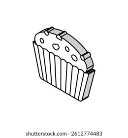 muffin cake food dessert isometric icon vector. muffin cake food dessert sign. isolated symbol illustration