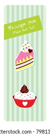 muffin and cake greeting tag card