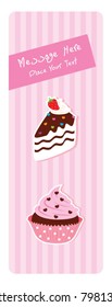 muffin and cake greeting tag card