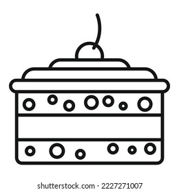 Muffin cake icon outline vector. Happy anniversary. Sweet cream