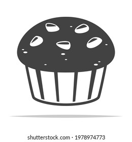 Muffin cake icon vector isolated