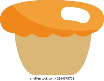 Muffin cake, illustration, vector on a white background.