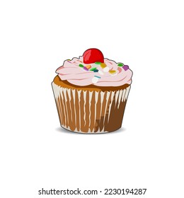 Muffin cake vector design isolated white background