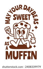 Muffin character design for website, application, printing, document, poster, sticker design, etc.