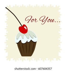Muffin with a cherry