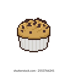 muffin chocolate cake pixel art