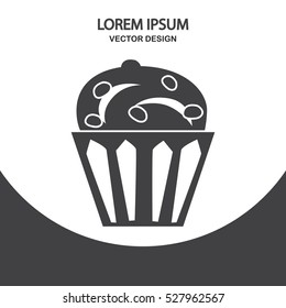 Muffin with chocolate icon. Simple design for web and mobile