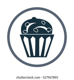 Muffin with chocolate icon. Simple design for web and mobile