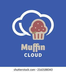 Muffin with cloud logo vector design symbol graphic icon sign illustration creative idea