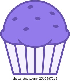 Muffin Color Icon. Vector Illustration. Sweet Pastry, Tasty Food. Fast Food Concept