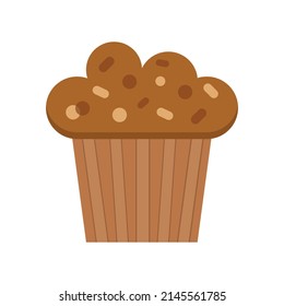 Muffin Farbe Vektorsymbol. Flaches Schokoladenkuchen-Illustration. Kuchendekoration. 