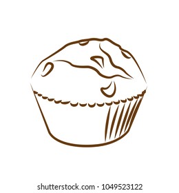  muffin contour simple vector illustration isolated