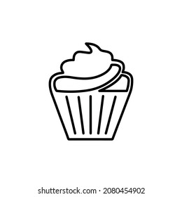 Muffin Cupcake Icon on White Background. Vector

