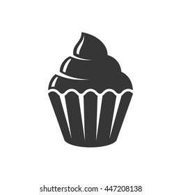 Muffin Cupcake Icon on White Background. Vector