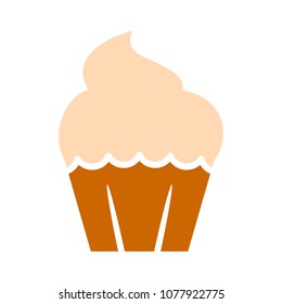 Muffin - cupcake illustration, vector dessert - delicious sweet, bakery symbol