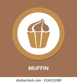 Muffin -  cupcake illustration, vector dessert - delicious sweet, bakery symbol
