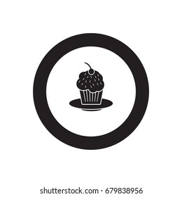 Muffin cupcake pastry bakery vector icon