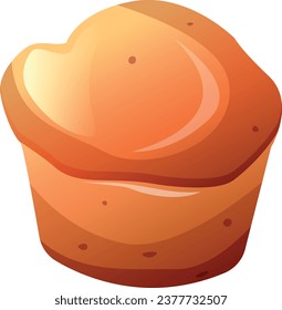 Muffin, cupcake vector cartoon illustration. Delicious sweet dessert. Bread, pastry clipart, icon for graphic resources for apps, menues. 
