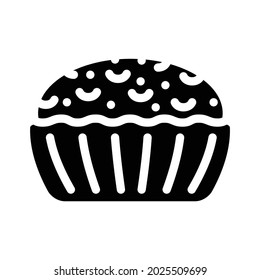 muffin desert glyph icon vector. muffin desert sign. isolated contour symbol black illustration